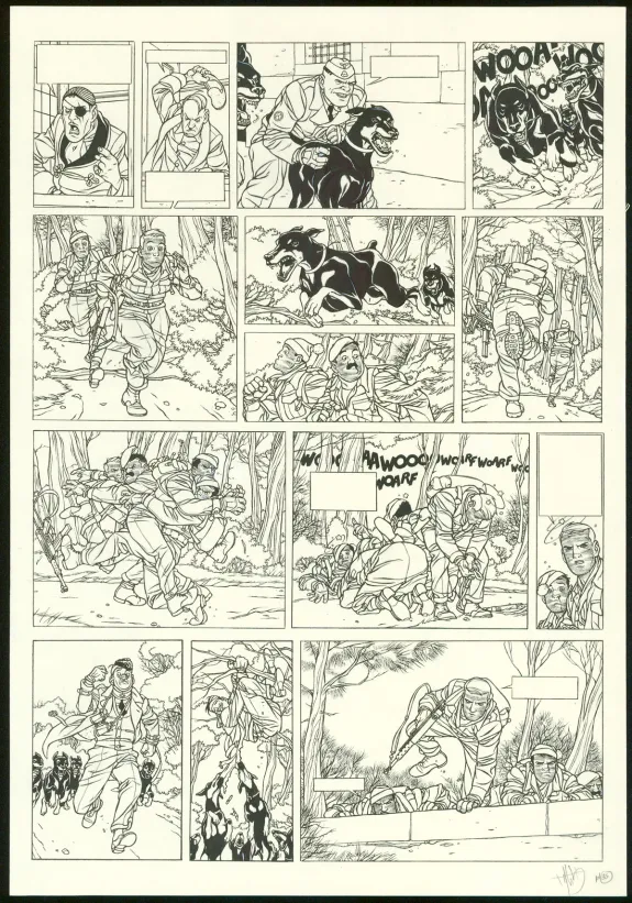 Black and white original page, Kaplan & Masson, Il faut sauver Hitler (T.2), Jean-Christophe Thibert