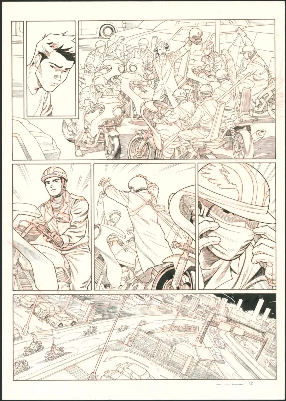 Black and white original page, Tebori, Marcial Toledano