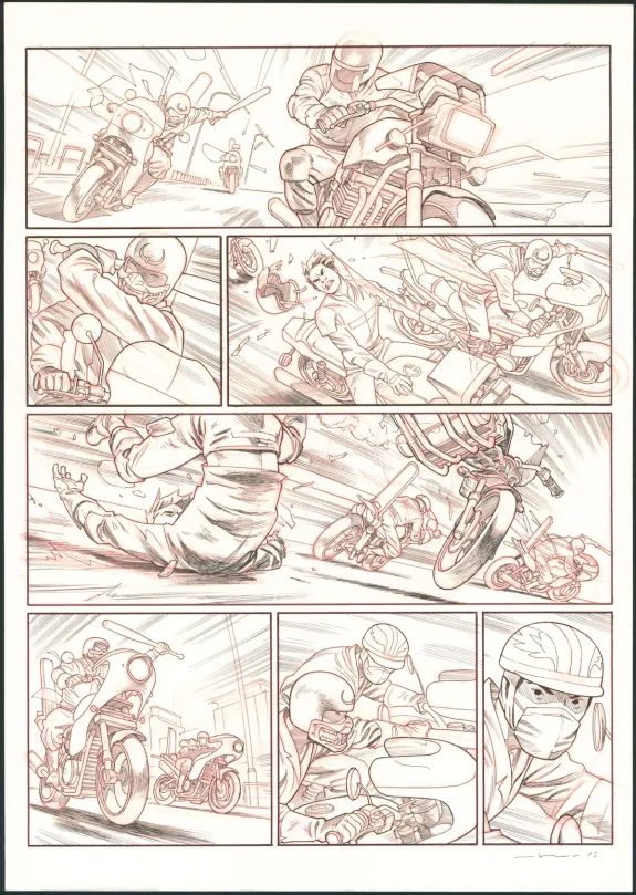Black and white original page, Tebori, Marcial Toledano