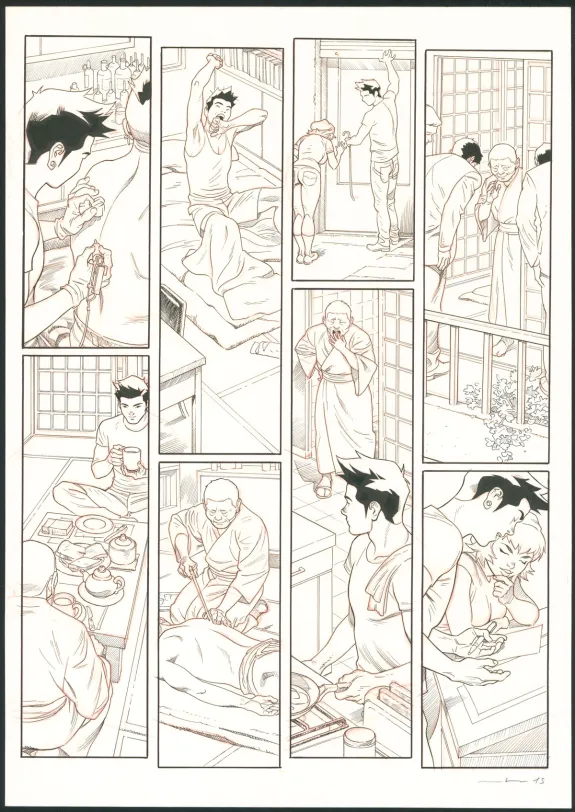 Black and white original page, Tebori, Marcial Toledano