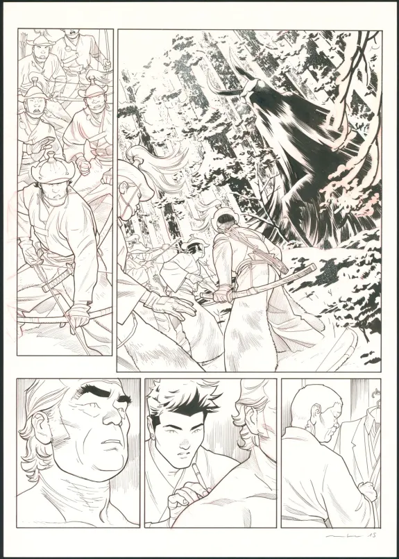 Black and white original page, Tebori, Marcial Toledano