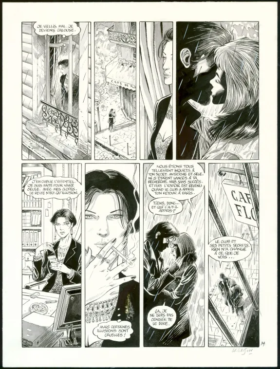 Black and white original page, Niklos Koda, Le Dernier masque (T.15), Olivier Grenson