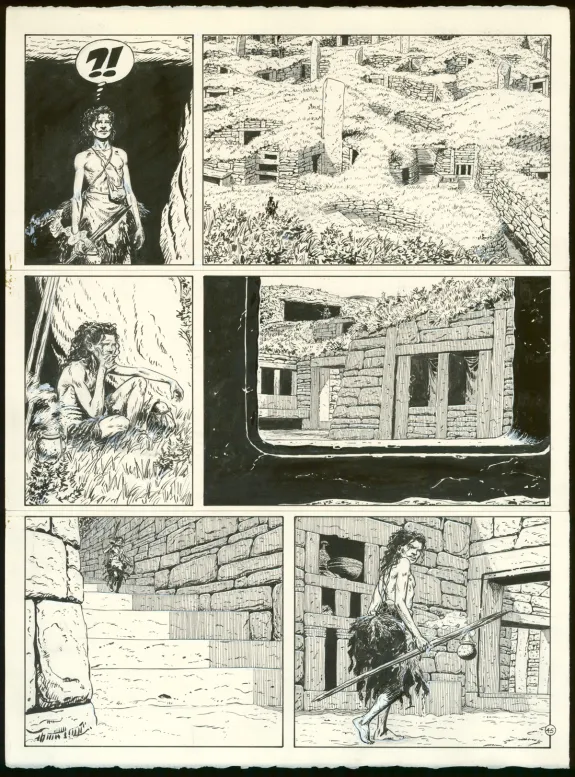 Black and white original page, Celui qui achève, Claude Auclair