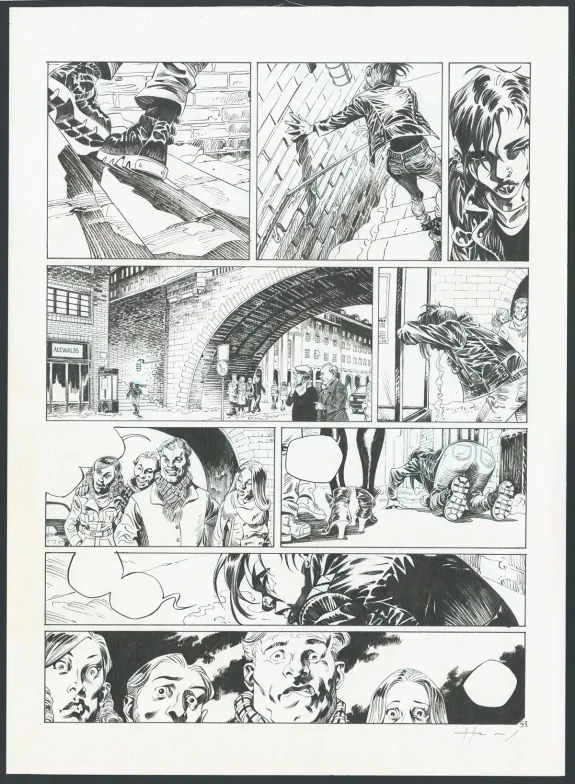 Black and white original page, Millenium, Josep Homs