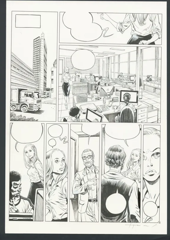 Black and white original page, Millenium, Josep Homs