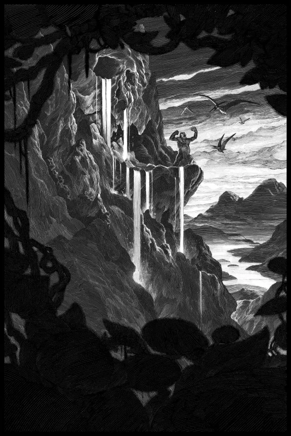 Black and white illustration, Nicolas Delort