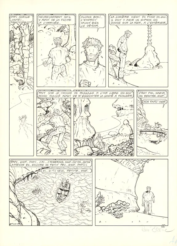 Black and white original page, Adler, Black Bounty (T.5), René Sterne