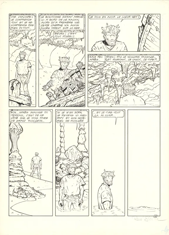 Black and white original page, Adler, Black Bounty (T.5), René Sterne