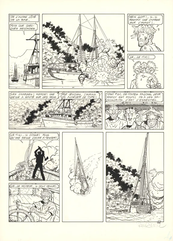 Black and white original page, Adler, Black Bounty (T.5), René Sterne