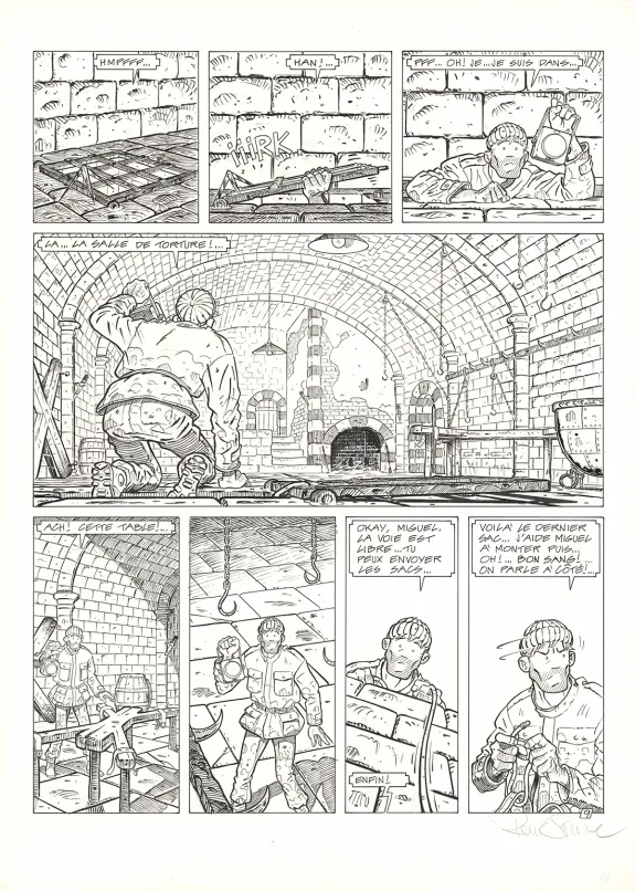 Black and white original page, Adler, Les Maudits (T.8), René Sterne