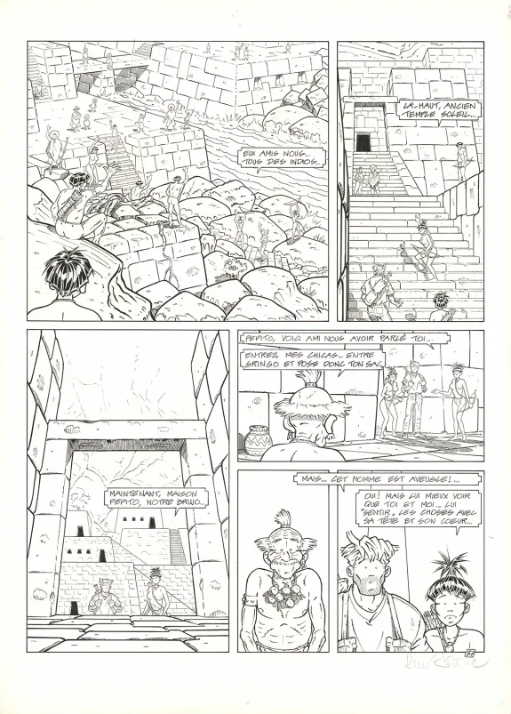 Planche noir et blanc, Adler, La Jungle rouge (T.7), René Sterne