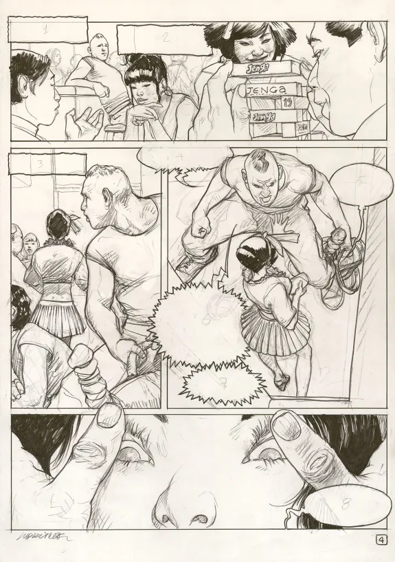 Black and white original page, Tanino Liberatore