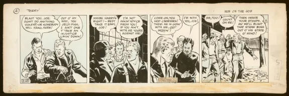 Planche noir et blanc, Terry and the Pirates, Milton Caniff
