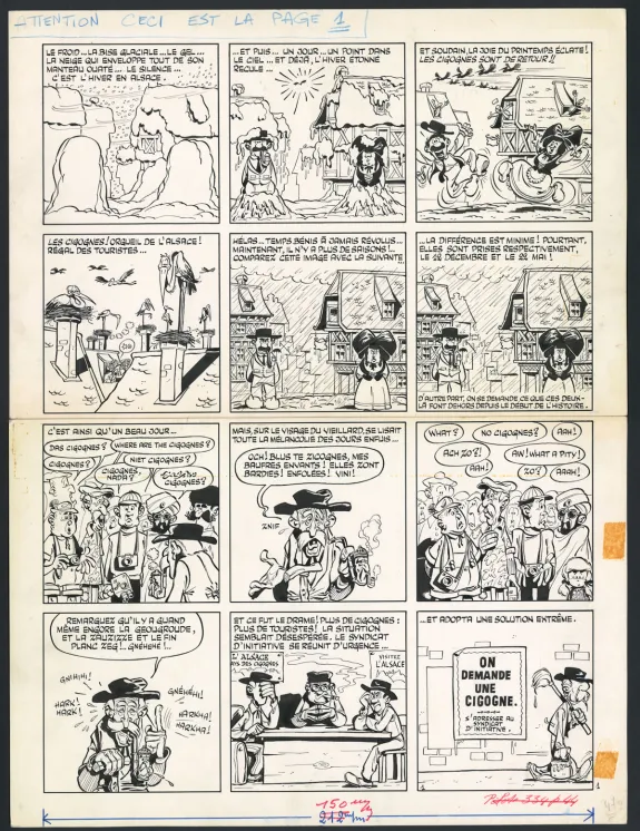 Black and white original page, Les Dingodossiers , Marcel Gotlib
