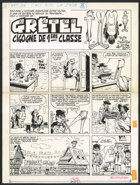 Planche noir et blanc, Les Dingodossiers , Marcel Gotlib