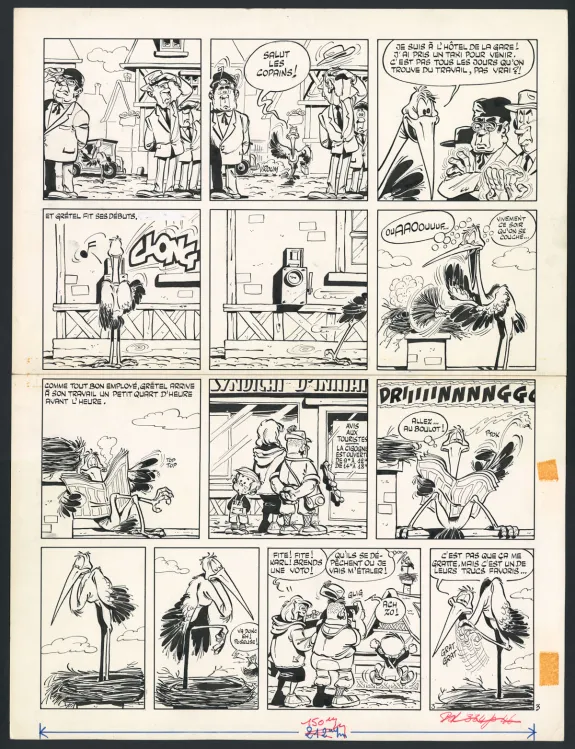 Planche noir et blanc, Les Dingodossiers , Marcel Gotlib