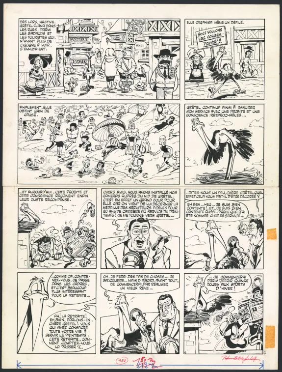Planche noir et blanc, Les Dingodossiers , Marcel Gotlib
