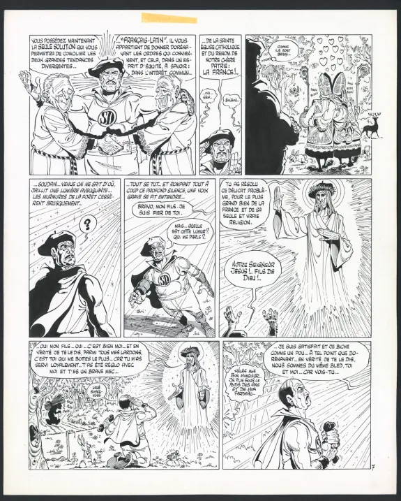 Planche noir et blanc, SuperDupont, Marcel Gotlib