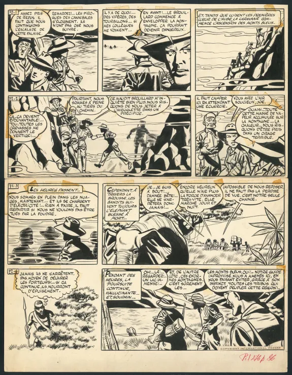 Planche noir et blanc, Tiger Joe, La Piste de l'Ivoire (T.2), Victor Hubinon