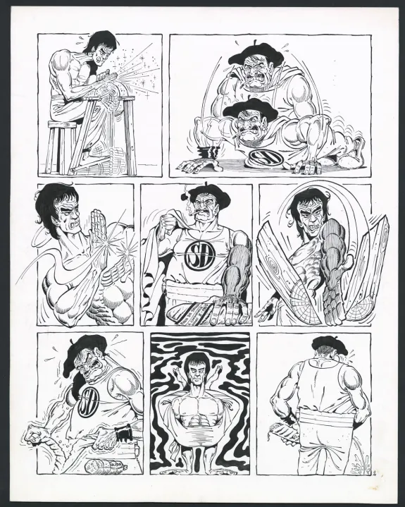 Black and white original page, Rhâ-Gnagna, Tome Deux (T.2), Marcel Gotlib