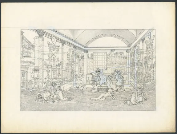 Black and white illustration, Pompeï, tome 2 (T.2), Marc Henniquiau