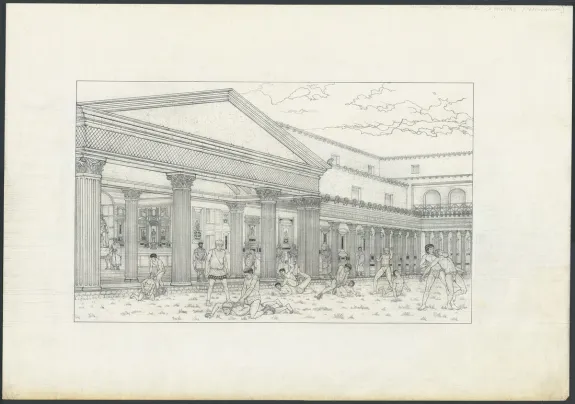 Black and white illustration, Pompeï, tome 2 (T.2), Marc Henniquiau