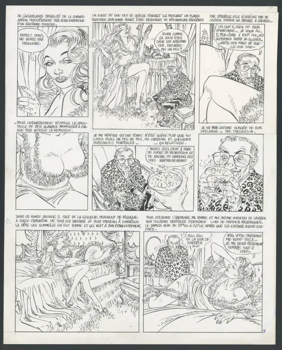 Illustration noir et blanc, La dérisoire effervescence des comprimés, François Boucq