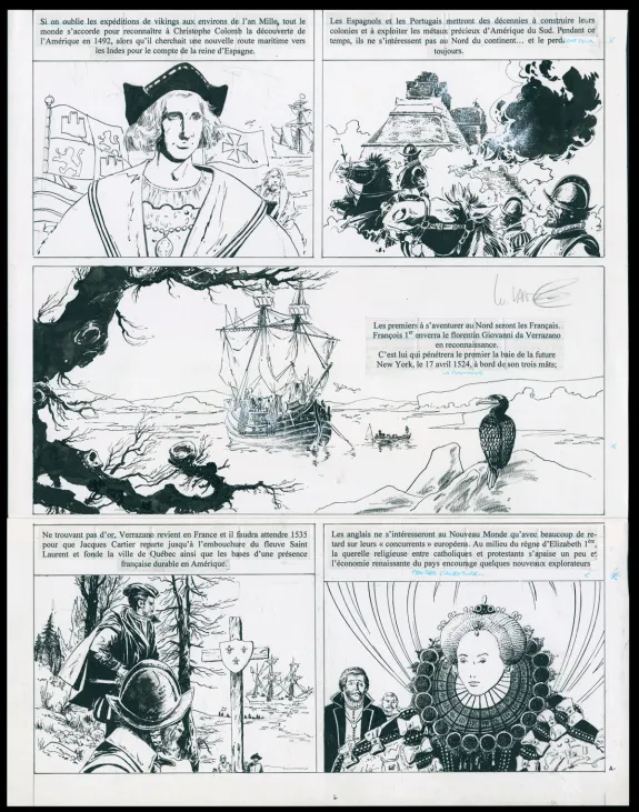 Black and white original page, XIII, Le Jour du Mayflower (T.20), William Vance