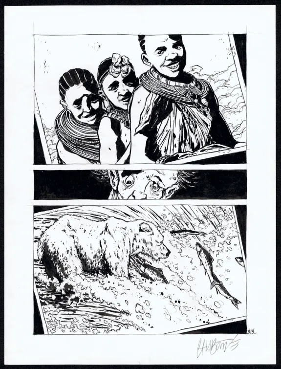 Planche noir et blanc, Tout seul, Christophe Chabouté
