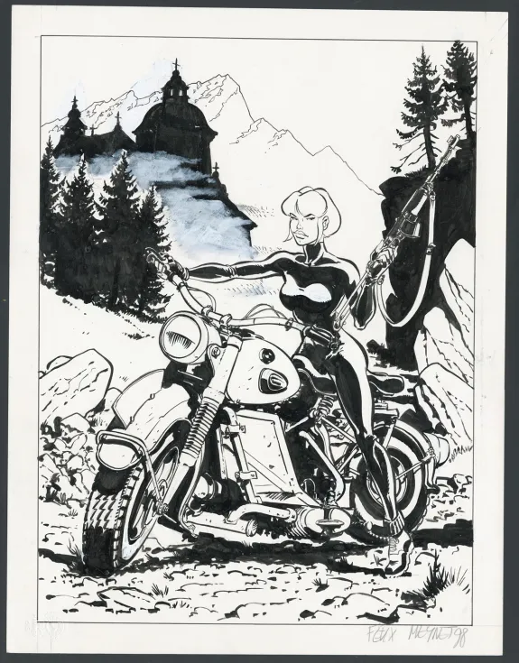 Illustration noir et blanc, Tatiana K., Félix Meynet