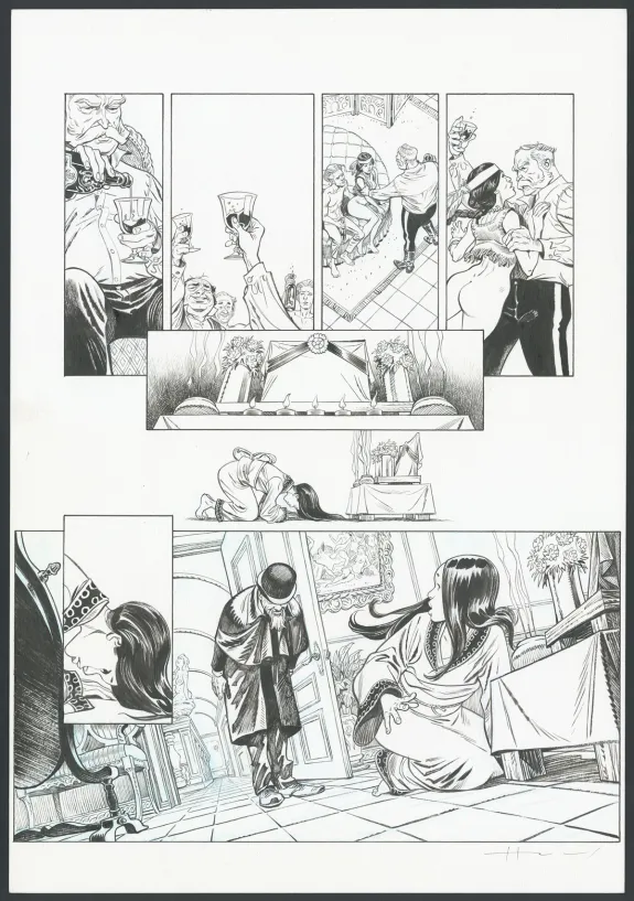 Black and white original page, Shi, Le Roi démon (T.2), Josep Homs