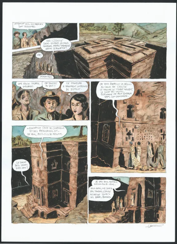 Colored original page, Renée Stone (Une aventure de), Meurtre en Abyssinie (T.1), Clément Oubrerie