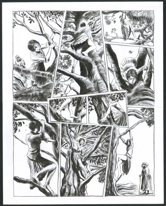Planche noir et blanc, Renée Stone (Une aventure de), Meurtre en Abyssinie (T.1), Clément Oubrerie