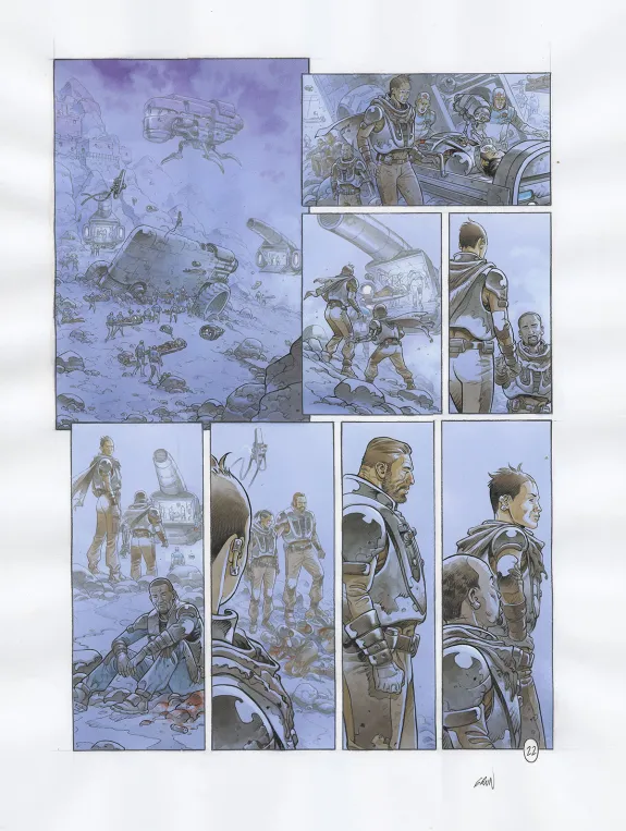 Planche couleur, On Mars, Les Solitaires (T.2),  Grun