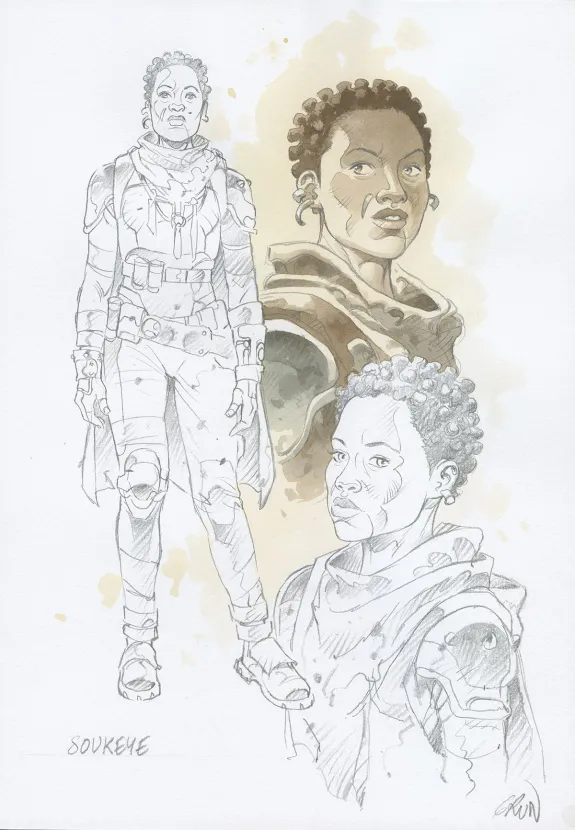 Colored illustration, On Mars, Les Solitaires (T.2),  Grun