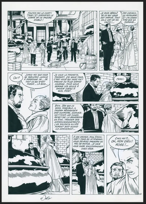 Planche noir et blanc, Les Maîtres de l'orge, Adrien, 1917 (T.3), Francis Vallès