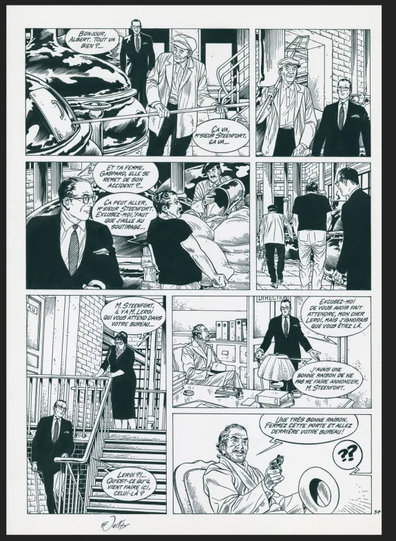 Black and white original page, Les Maîtres de l'orge, Noël, 1932 (T.4), Francis Vallès