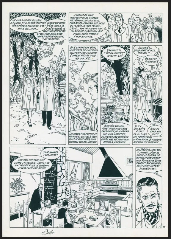 Planche noir et blanc, Les Maîtres de l'orge, Julienne, 1950 (T.5), Francis Vallès