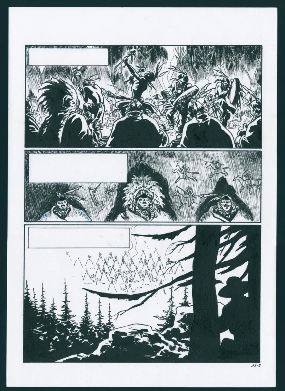 Planche noir et blanc, Loup de Pluie, Loup de pluie  (T.1), Ruben Pellejero