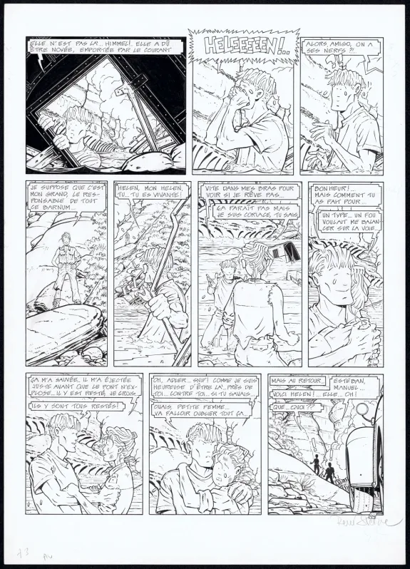 Black and white original page, Adler, Muerte Transit (T.3), René Sterne