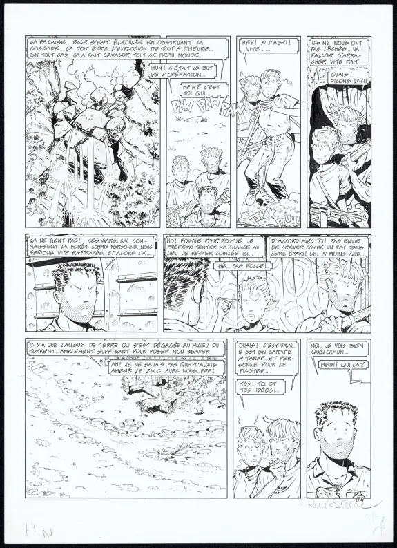 Black and white original page, Adler, Dernière mission (T.4), René Sterne