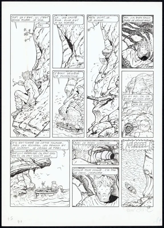 Black and white original page, Adler, Black Bounty (T.5), René Sterne