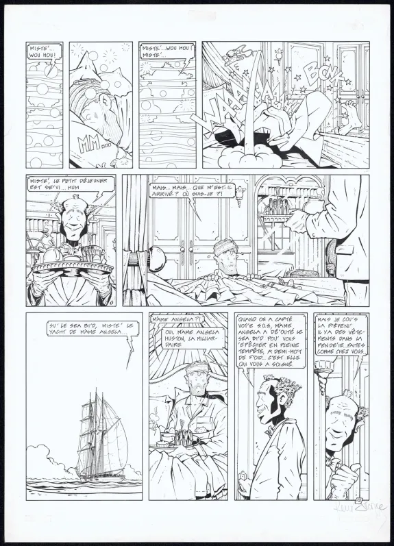 Black and white original page, Adler, Muerte Transit (T.3), René Sterne