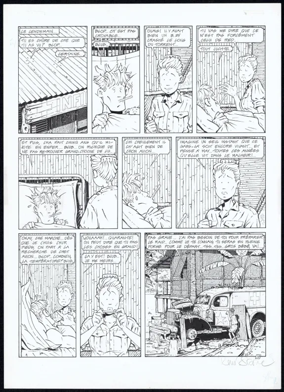 Black and white original page, Adler, Dernière mission (T.4), René Sterne
