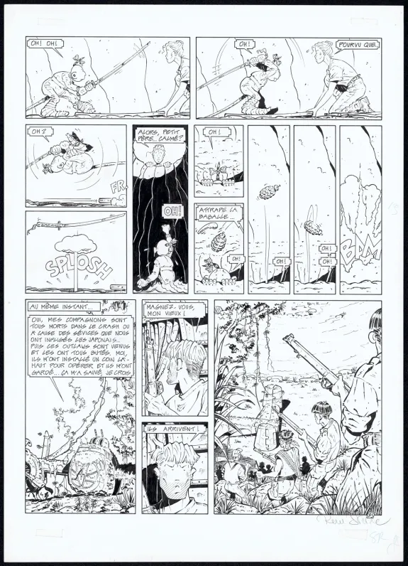 Black and white original page, Adler, Dernière mission (T.4), René Sterne