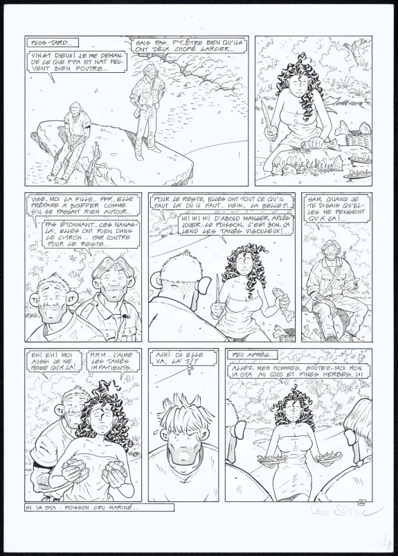 Planche noir et blanc, Adler, L'Île perdue (T.6), René Sterne