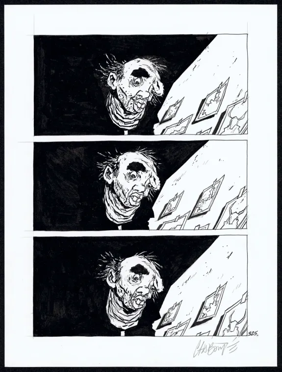 Black and white original page, Tout seul, Christophe Chabouté