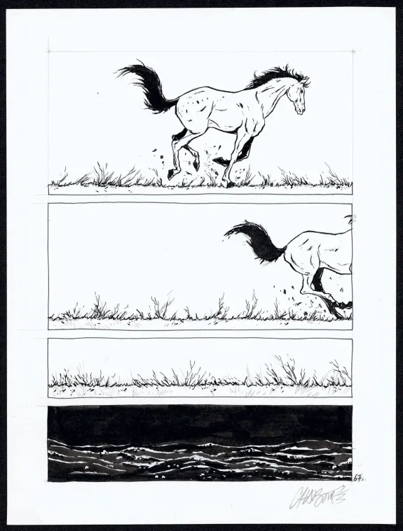 Planche noir et blanc, Tout seul, Christophe Chabouté