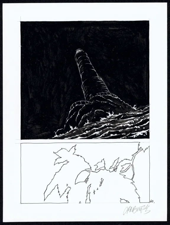 Planche noir et blanc, Tout seul, Christophe Chabouté