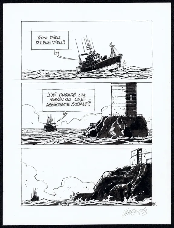 Planche noir et blanc, Tout seul, Christophe Chabouté